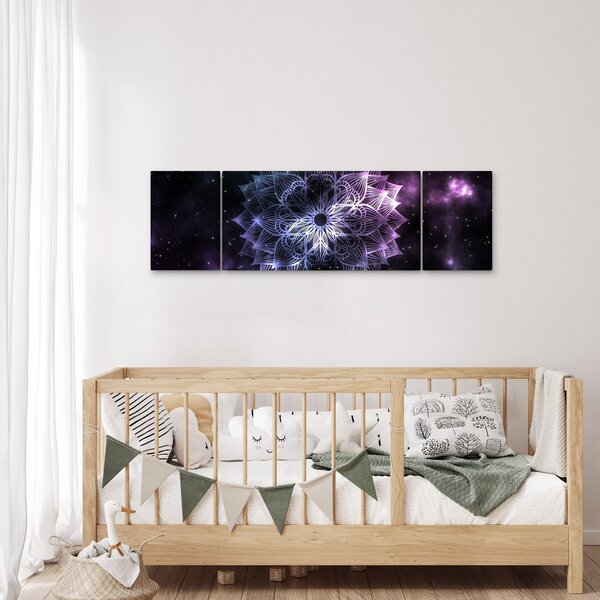Obraz - Lotusová mandala ve vesmíru (170x50 cm)