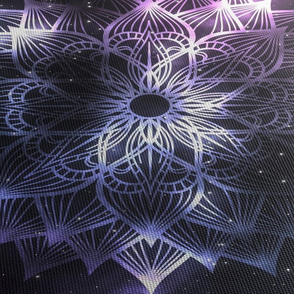 Obraz - Lotusová mandala ve vesmíru (s hodinami) (90x30 cm)