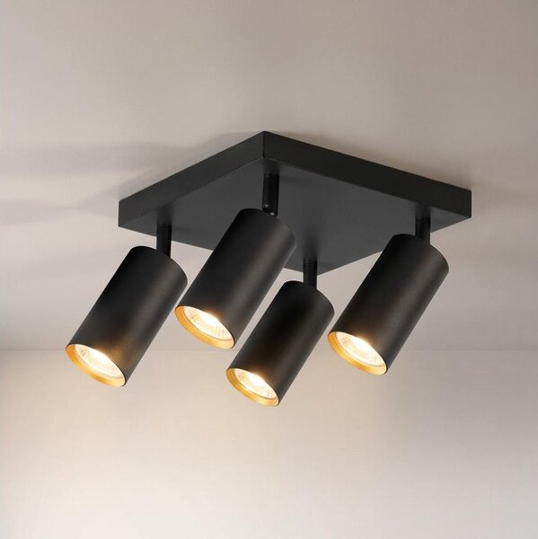 Brilagi - Bodové svítidlo SELE SQUARE 4xGU10/30W/230V černá/zlatá