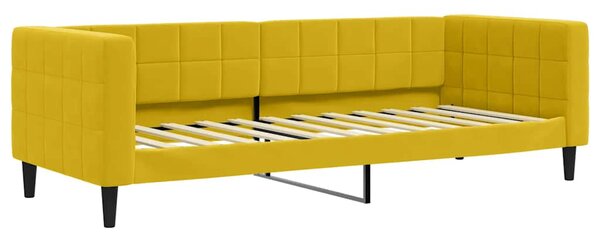 Válenda s matrací žlutá 80 x 200 cm samet 3196665