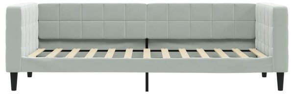 Válenda s matrací světle šedá 80 x 200 cm samet 3196660