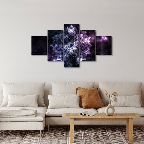Obraz - Lotusová mandala ve vesmíru (125x70 cm)