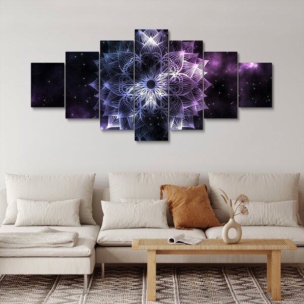 Obraz - Lotusová mandala ve vesmíru (210x100 cm)