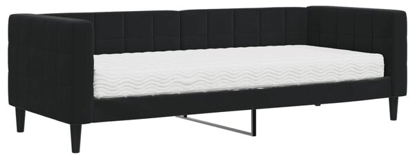 Válenda s matrací černá 80 x 200 cm samet 3196664