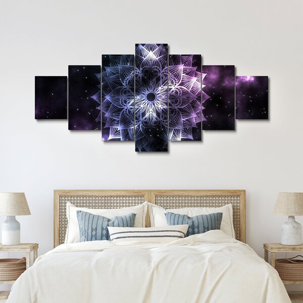 Obraz - Lotusová mandala ve vesmíru (210x100 cm)