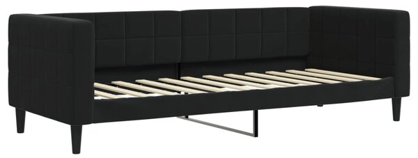 Válenda s matrací černá 80 x 200 cm samet 3196664