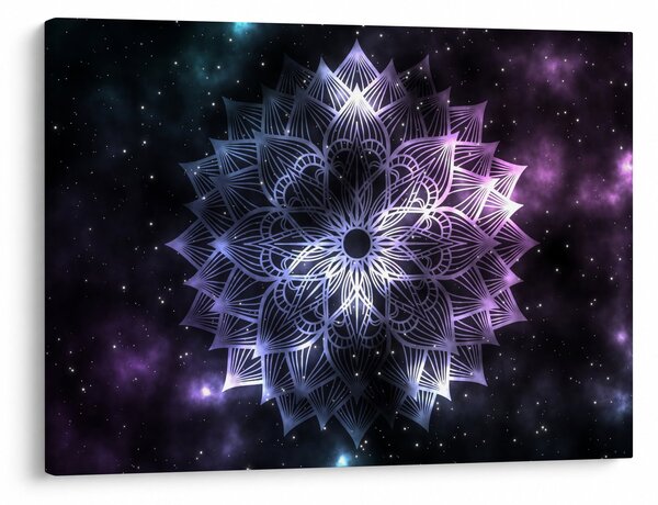 Obraz - Lotusová mandala ve vesmíru (70x50 cm)