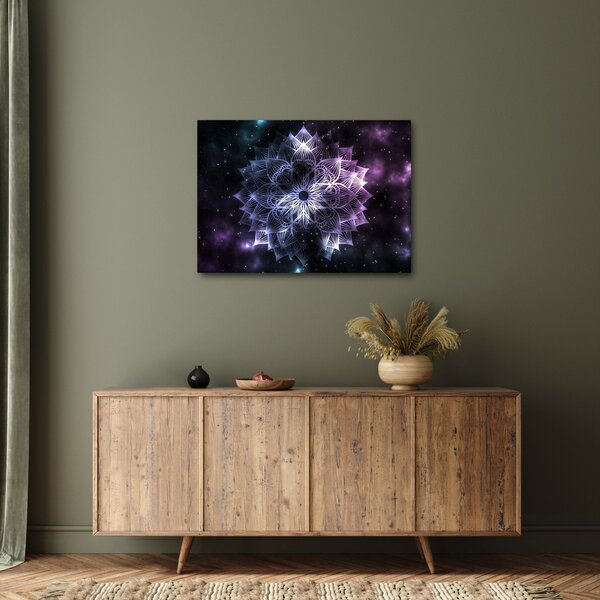 Obraz - Lotusová mandala ve vesmíru (70x50 cm)