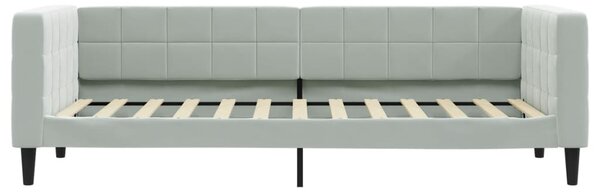 Válenda s matrací světle šedá 90 x 200 cm samet 3196667