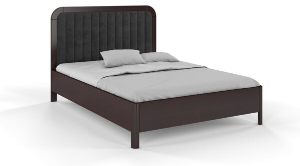 Zvýšená postel s čalouněným čelem - Modena - borovice Čalounění postele: 2306, Odstín moření: Borovice přírodní, Rozměr: 120x200