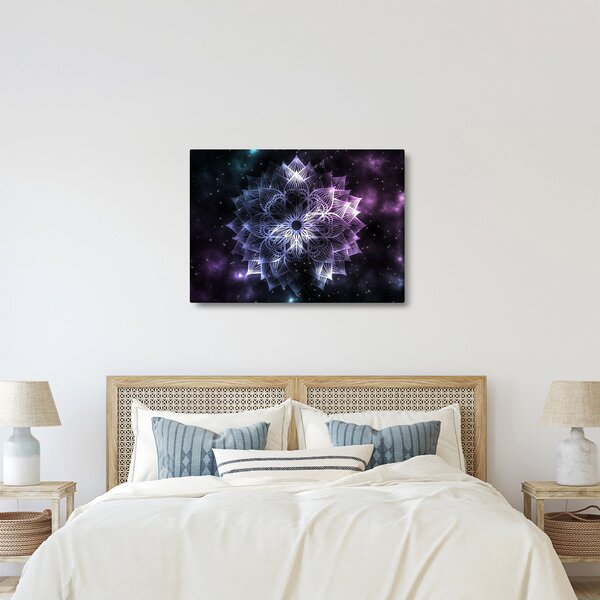 Obraz - Lotusová mandala ve vesmíru (70x50 cm)