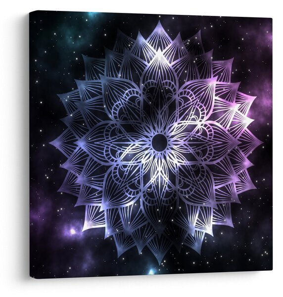 Obraz - Lotusová mandala ve vesmíru (30x30 cm)