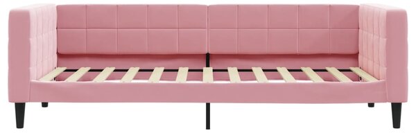 Válenda s přistýlkou a zásuvkami růžová 100 x 200 cm samet 3196749