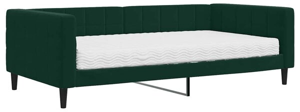 Válenda s matrací tmavě zelená 100 x 200 cm samet 3196676
