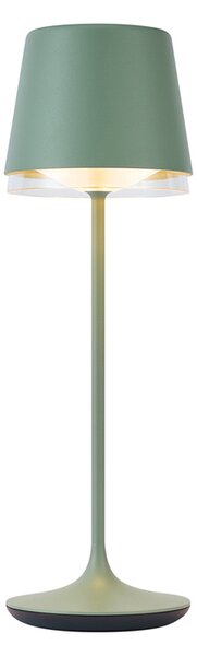 Stolní lampa zelená vč. LED IP65 dobíjecí s nabíjecí stanicí - Bass