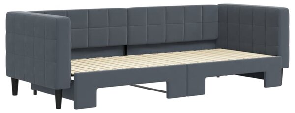 Válenda s přistýlkou tmavě šedá 80 x 200 cm samet 3196685
