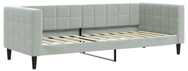Válenda s přistýlkou světle šedá 80 x 200 cm samet 3196684