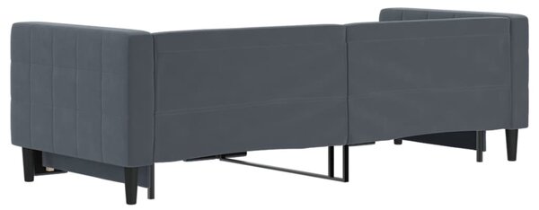 Válenda s přistýlkou tmavě šedá 80 x 200 cm samet 3196685