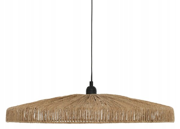 ZÁVĚSNÁ LAMPA STROPNÍ NAD STŮL PLETENÉ JUTOVÉ STÍNIDLO Ø 58 cm