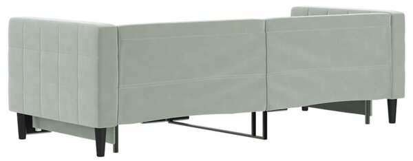 Válenda s přistýlkou světle šedá 80 x 200 cm samet 3196684