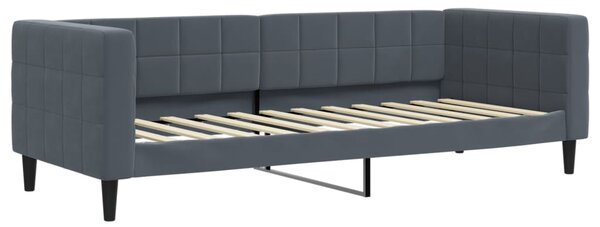 Válenda s přistýlkou tmavě šedá 80 x 200 cm samet 3196685