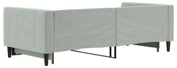 Válenda s přistýlkou světle šedá 90 x 200 cm samet 3196691