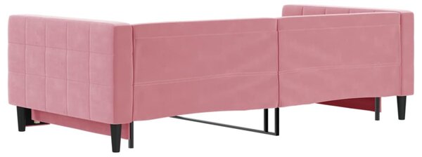 Válenda s přistýlkou růžová 100 x 200 cm samet 3196701