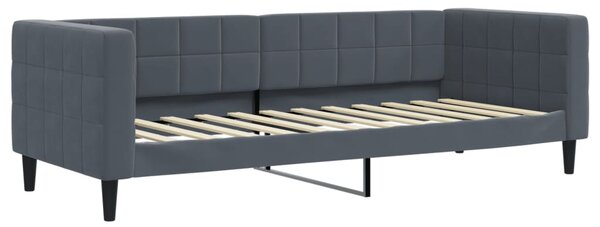 Válenda s přistýlkou a matracemi tmavě šedá 80 x 200 cm samet 3196709