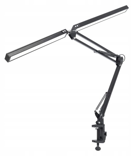 Stolní lampa s nastavitelným ramenem, LED spínačem, černá Kobi