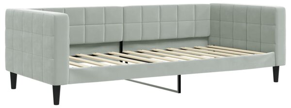Válenda s přistýlkou a matracemi světle šedá 90 x 200 cm samet 3196715
