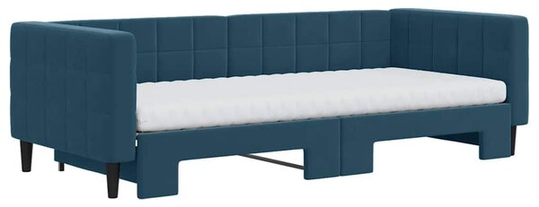 Válenda s přistýlkou a matracemi modrá 90 x 200 cm samet 3196714