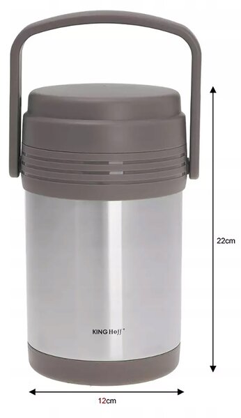 Jídlonosič / Termoska na jídlo Kinghoff KH-4075 1,3 l, stříbrno-hnědá