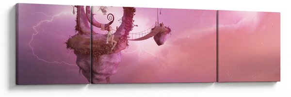 Obraz - Víla na plujícím ostrově (170x50 cm)