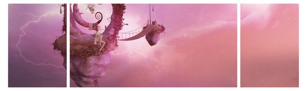 Obraz - Víla na plujícím ostrově (170x50 cm)