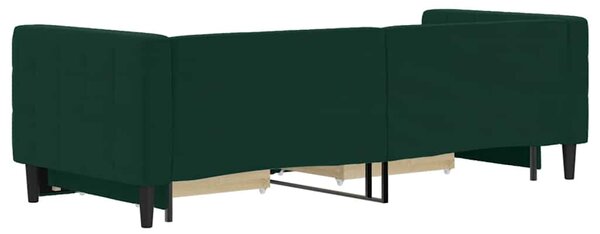 Válenda s přistýlkou a zásuvkami tmavě zelená 80 x 200 cm samet 3196734