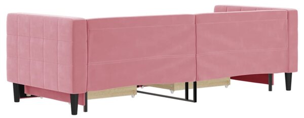 Válenda s přistýlkou a zásuvkami růžová 80 x 200 cm samet 3196735