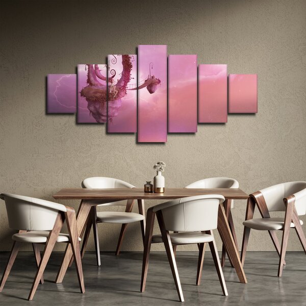 Obraz - Víla na plujícím ostrově (210x100 cm)