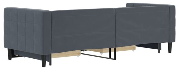 Válenda s přistýlkou a zásuvkami tmavě šedá 80 x 200 cm samet 3196733