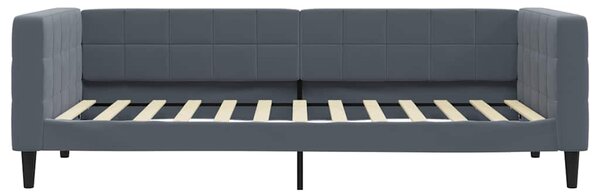 Válenda s přistýlkou a zásuvkami tmavě šedá 90 x 200 cm samet 3196740