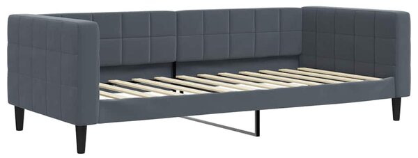 Válenda s přistýlkou a zásuvkami tmavě šedá 90 x 200 cm samet 3196740