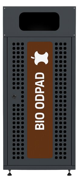 Alda Venkovní odpadkový koš na tříděný odpad TITAN 180 L - ocel, hnědá, biodpad