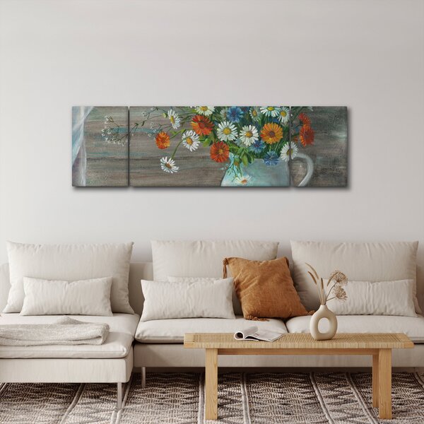 Obraz - Luční kvítí, olejomalba (170x50 cm)