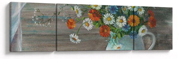 Obraz - Luční kvítí, olejomalba (170x50 cm)