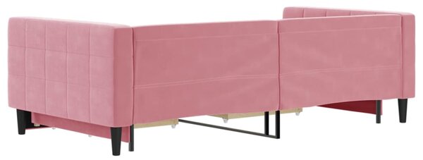 Válenda s přistýlkou a zásuvkami růžová 100 x 200 cm samet 3196749