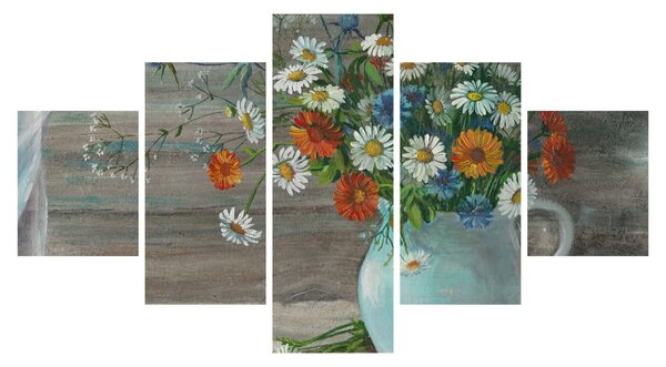 Obraz - Luční kvítí, olejomalba (125x70 cm)