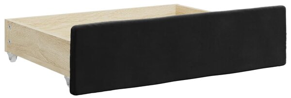 Válenda s přistýlkou a zásuvkami černá 80 x 200 cm samet 3196998