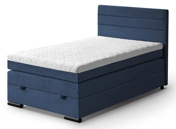 Kontinentální boxspring postel LORA 200x120, modrá (mono 242)