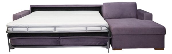 3 sed STELA, ROZKLÁDACÍ POHOVKA NA KAŽDODENNÍ SPANÍ s úložným prostorem, purple, šířka matrace 160 cm: Levá
