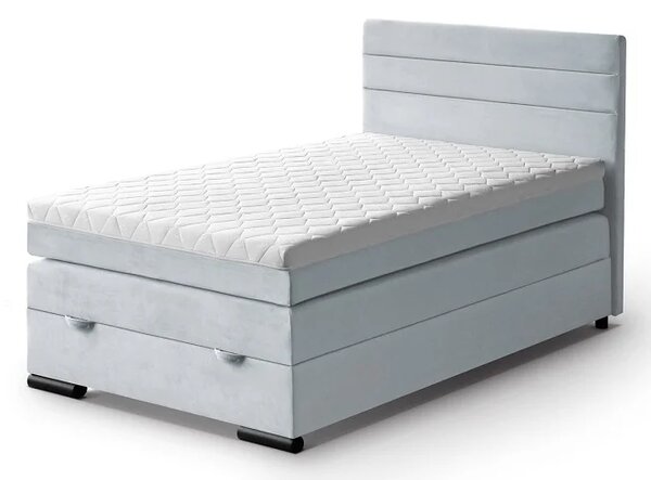 Kontinentální boxspring postel LORA 200x120, stříbrná (mono 243)
