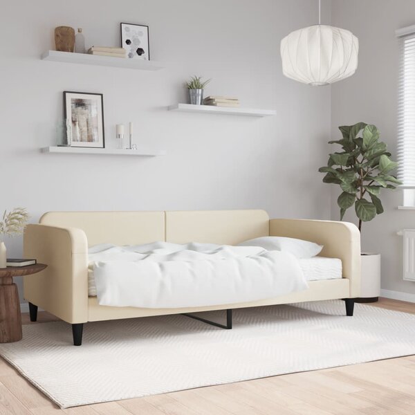Válenda s matrací krémová 80 x 200 cm textil 3196797
